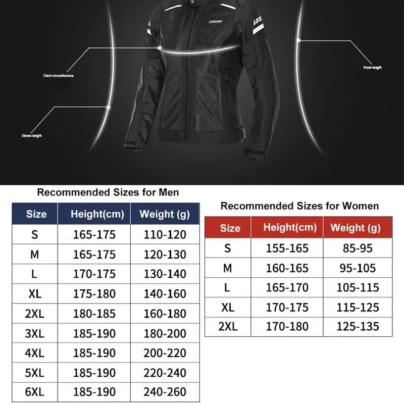 LYSCHY 오토바이 자켓 여름 메쉬 통기성 반사 오토바이 자켓 남성 여성 CE2 레벨 모토크로스 자켓 라이딩 의류