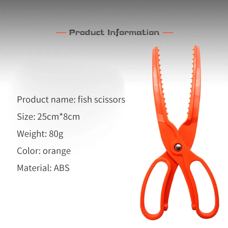 25cm/80g Fish Scissors Orange Plastic Fish Controller ABS Material Clip ...