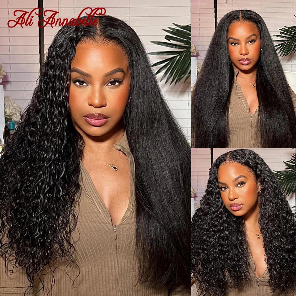 Water Curly Human Hair Wigs 5x5 Lace Closure Wig Glueless Lace Front Human Hair Wigs for Women Wet And Wavy Curly