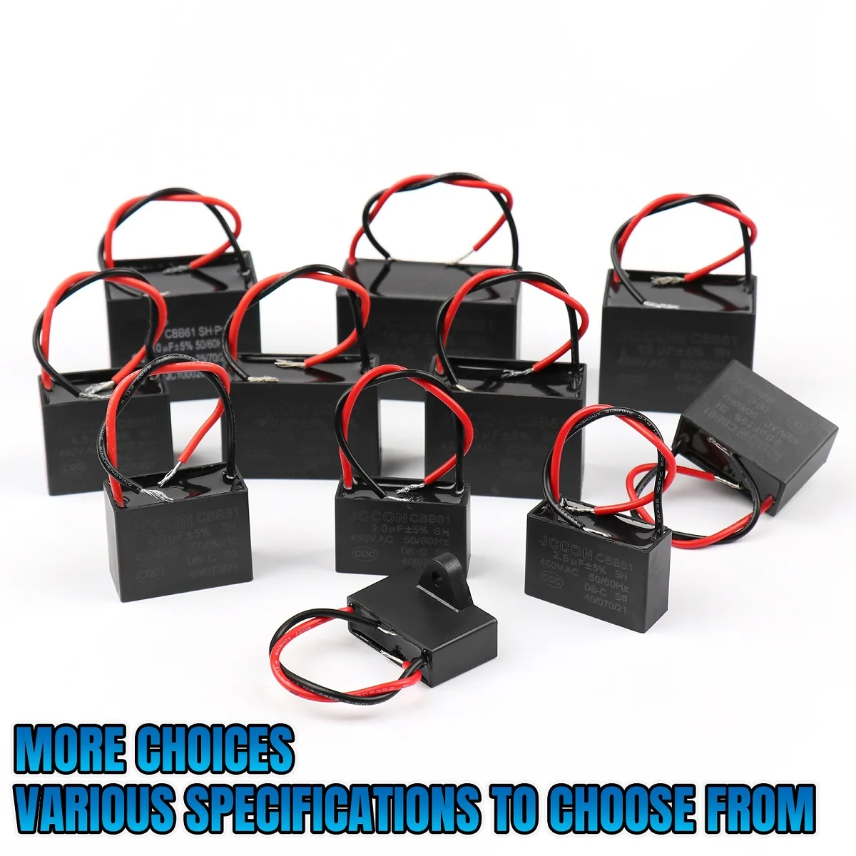 CBB61 Fan Start Capacitor 1UF 1.2UF 1.5UF 2UF 2.5UF 3UF 3.5UF 4UF 4.5UF Fan Capacitors Terminal