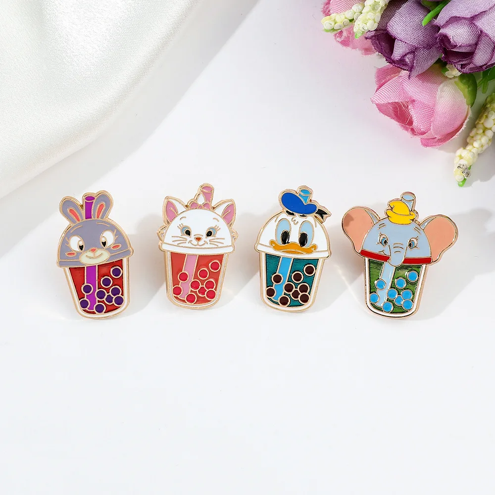 Disney Cartoon Creative Pearl Milk Tea Spilla Donald Duck Pin