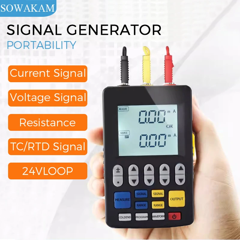 Multifunction Signal Generator 4-20mA Current Voltage Temperature RTD Thermocouple Signal Source Handheld Process Calibrator signal generator kit signal generator