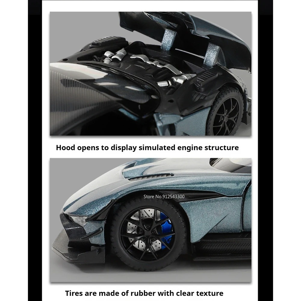 1:32 스케일 Vulcan DB12 자동차 모형 장난감, 문 열림, 후진 기능, 사운드 및 라이트, 합금 다이캐스트 자동차, 취미용 선물, 연인들을 위한 선물