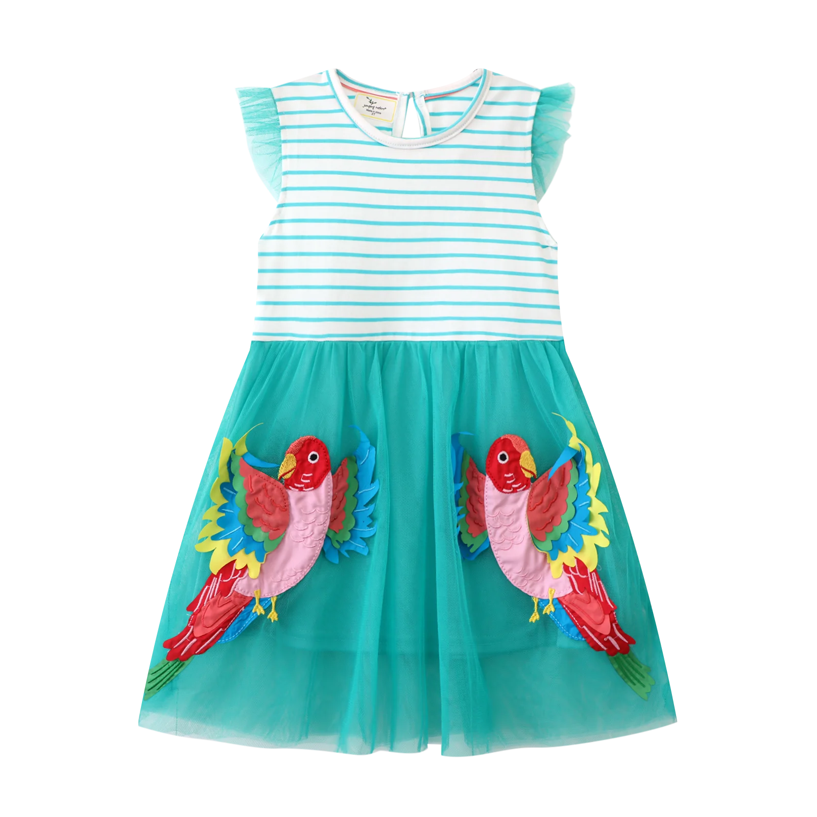 Girls Dress Baby Girl Dress with Animal Applique Striped Cotton Kids Unicorn Party Dresses for Girls 2-8Y