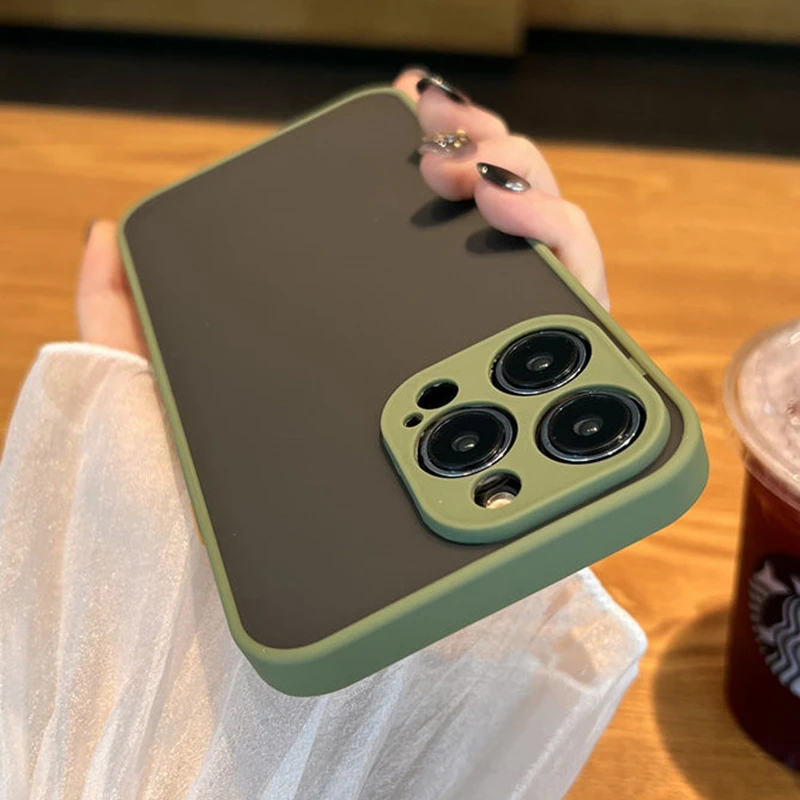 Luxury Matte Clear Shockproof Translucent Armor Soft Bumper Case