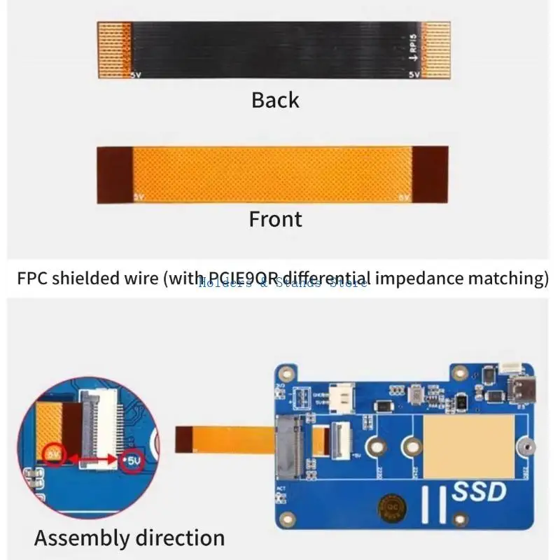 RPi 5 확장 보드용 Y4UE MPS2280P PCIe-M.2 NVME SSD 어댑터 보드