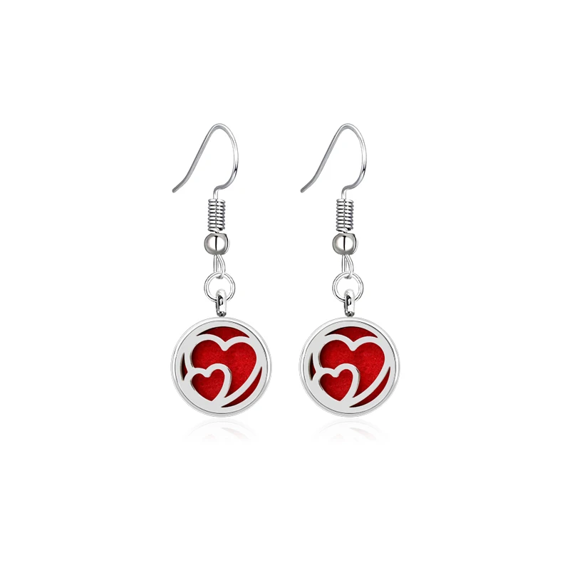 Stainless Steel Dangle Earrings 12MM Perfume Diffuser Locket Drop Earrings Aromatherapy Essential Oil Pendants Jewelry 5