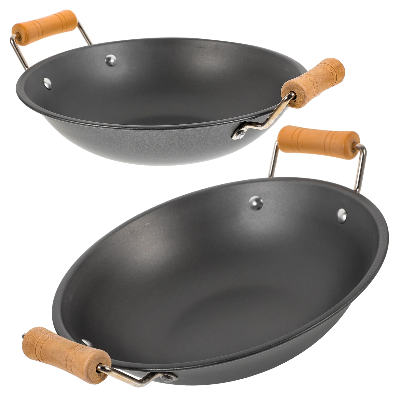 

Wood Handle Convenient Multi-purpose Metal Portable Small Hot Pot Seafood Pot Cooking Utensil Takeaway Pot Kitchen Supply