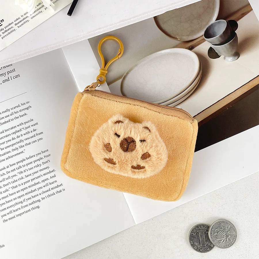Cute capybara plush coin purse cartoon kapibala doll creative money bag school bag pendant fashion storage pouch storage bag