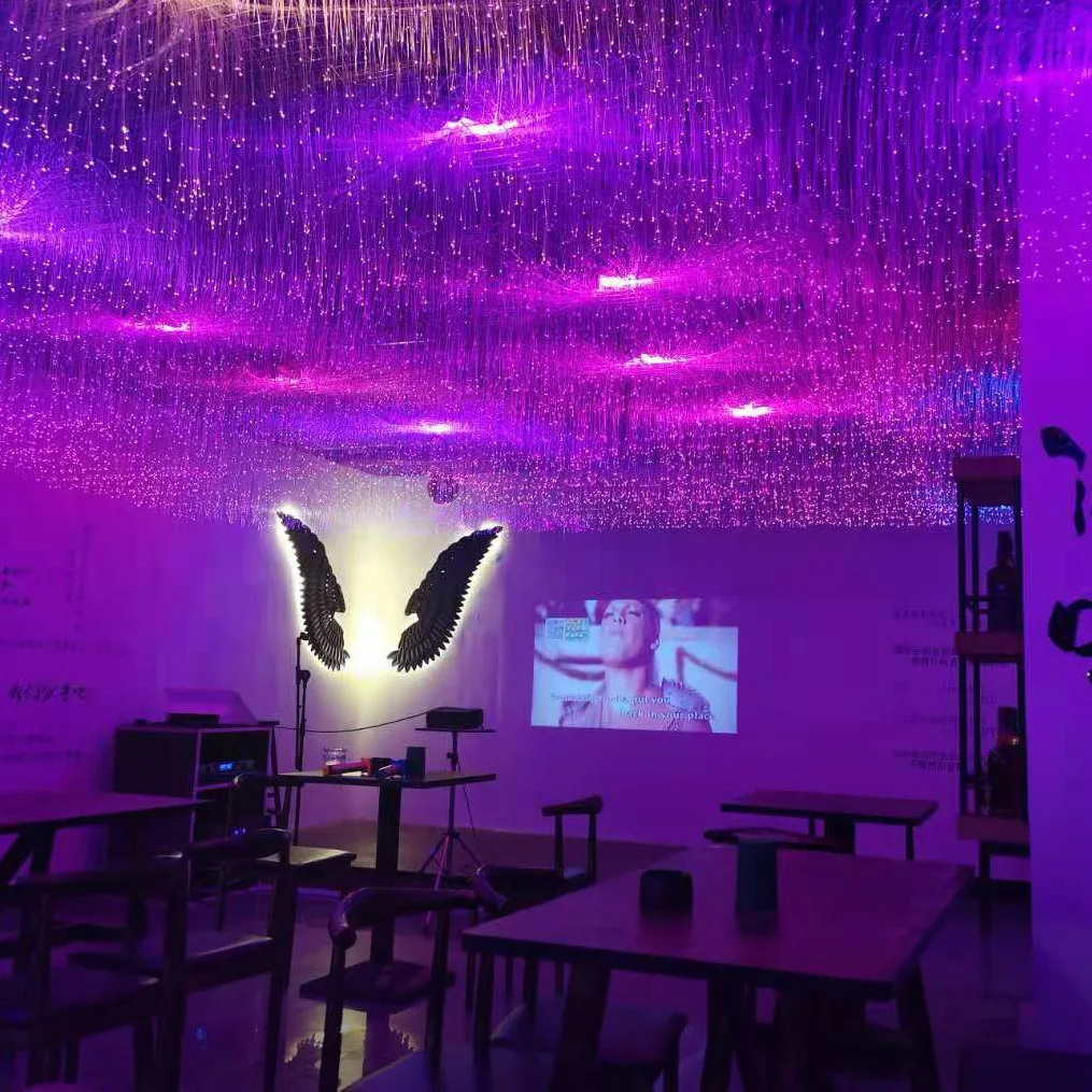 

Qingba Atmosphere Light Fiber Optic Light Creative Network Red Restaurant Bar Star Sky Top Romantic Pendant Light