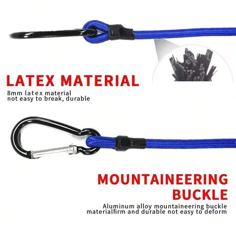 30-150cm Tent Fixed Elastic Rope Hiking Camping Rope Elastic Rope Lightweight Driving Luggage Tether Outdoor Accessories