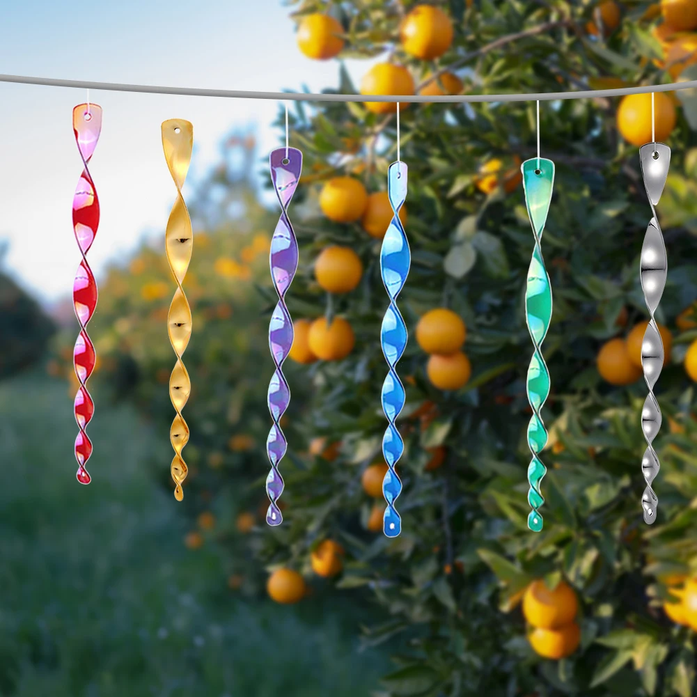 Rotating Wind Chime Waterproof Bird Repelling Stick Convenient Bird Repelling Wind Chime with Lanyard for Garden Decoration