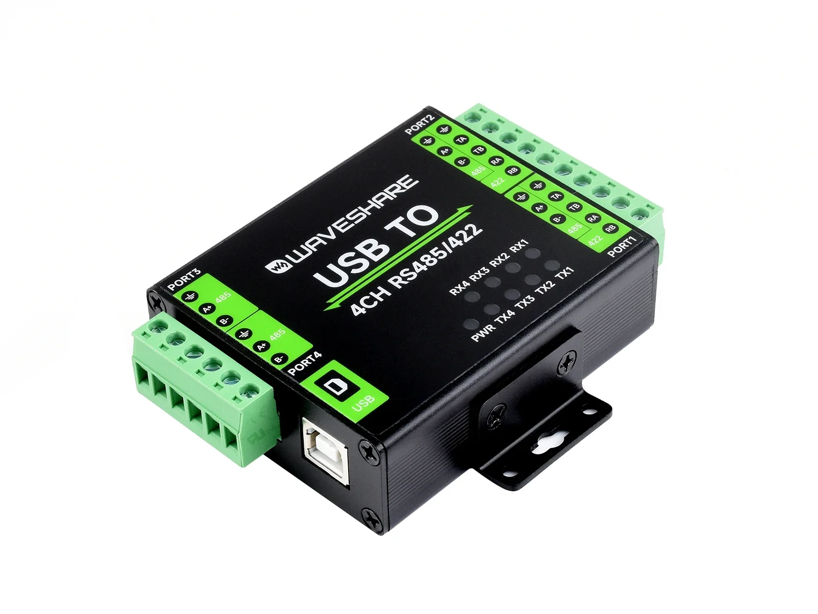 

Industrial Isolated For USB To RS485/422 Converter, FT4232HL Chip Supports USB To 2-Ch RS485 + 2-Ch RS485/422 Wall-Mount Support