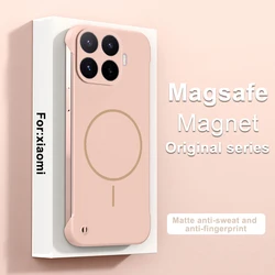 Matte Borderless Magnetic Phone Case - Thin Frameless Hard Cover - Xiaomi 17T (Pink)