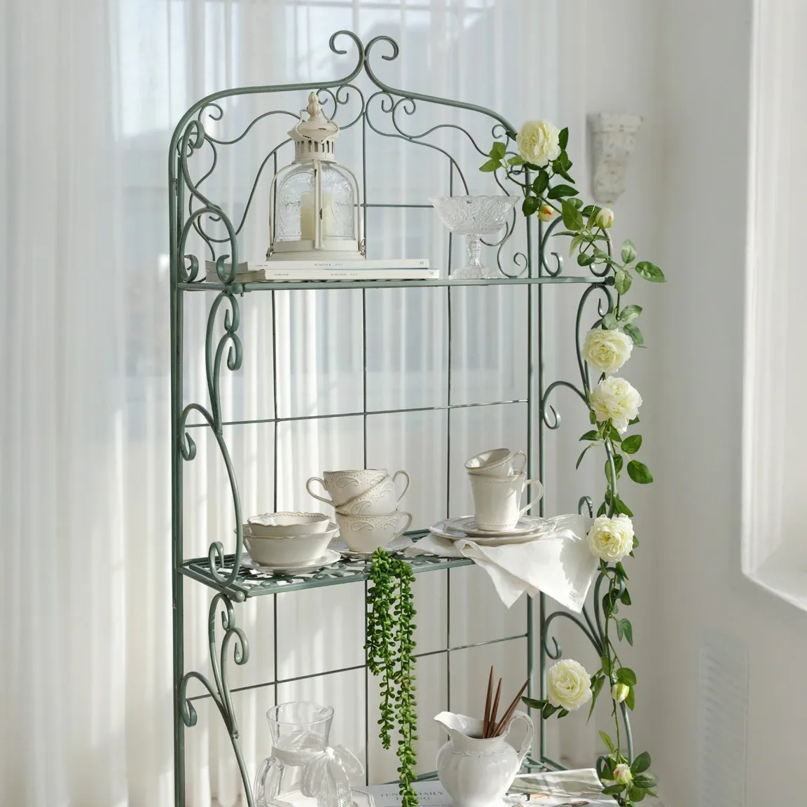 Metal Display Plant Stand 4 Tiers Storage Organizer Rack Shelf For Indoor Outdoor Floor Flower Pot