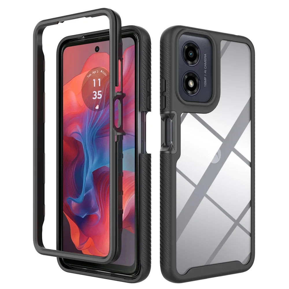 Transparent Hybrid TPU/PC Sky Case - Rugged Two-Layer Shockproof Back Cover