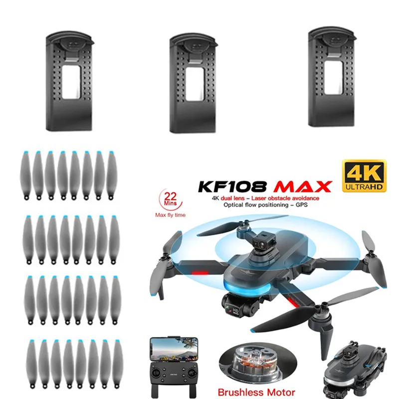 

KF108 MAX RC Drone Battery 7.4V 1400Mah Battery/Propeller KF108 RC Drone Accessories KF108 Drone Parts Blade KF108 Drone Battery