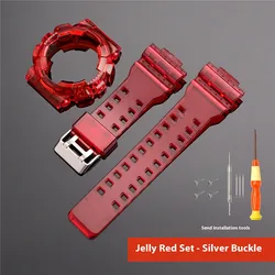 Waterproof TPU Sport Watch Band Modifying Kit with Rubber Strap and Case Bezel (Red)
