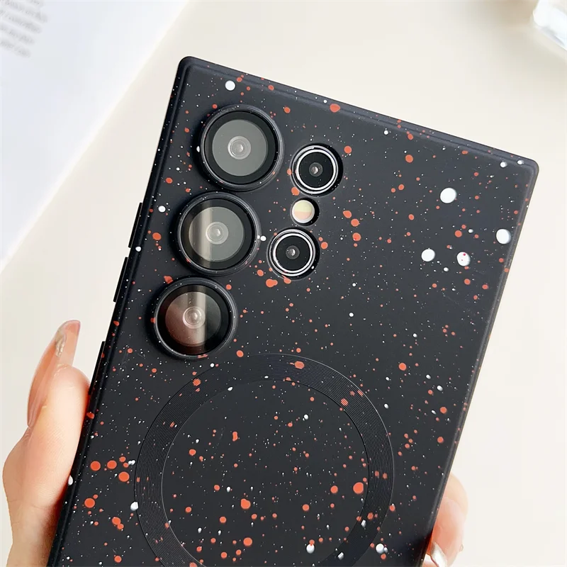 Speckle Ink Starry Sky Soft Silicone Magnetic Case