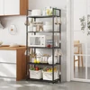 5 Tier Storage Shelves Adjustable Shelving Unit 66 Lbs Capacity Standing Shelf for Kitchen Pantry Closet Bathroom Laundry Garage 6