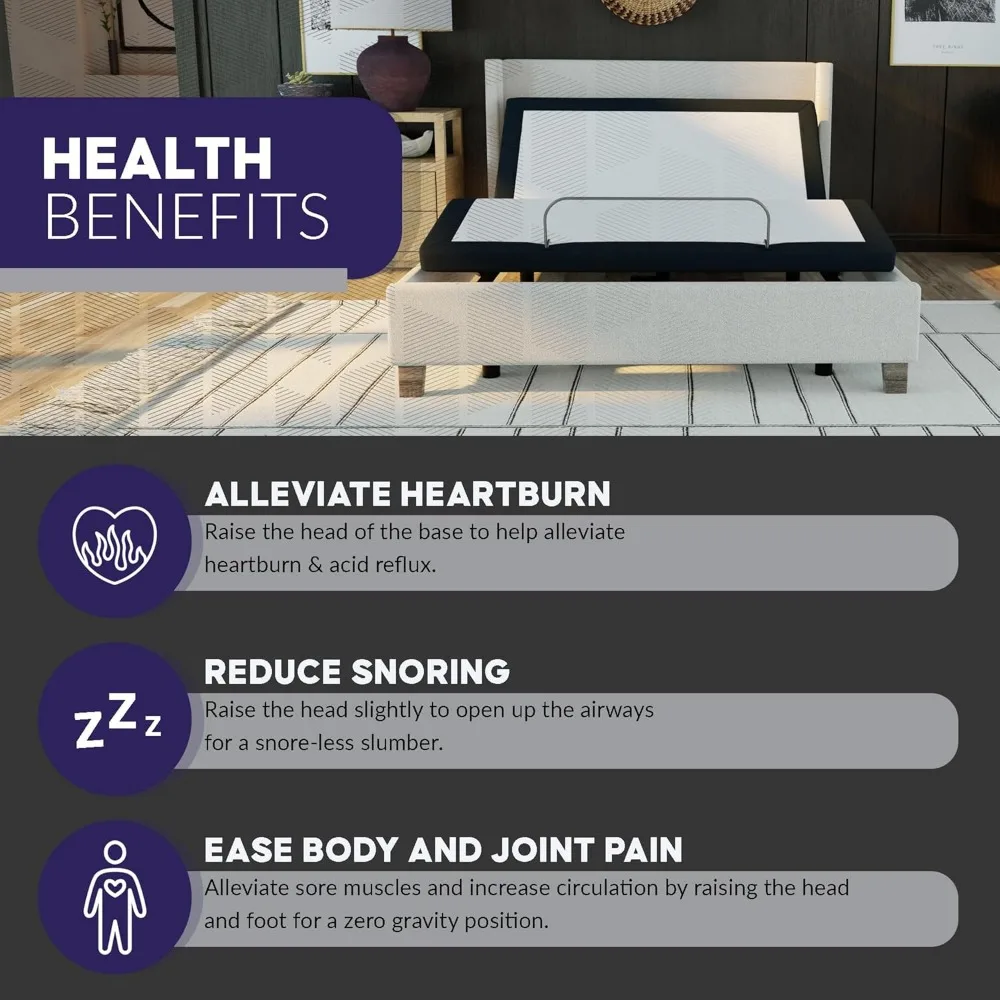 Base Frame with Wireless Remote, Head and Foot Incline with Both Left and Right Sides, Easy Assembly, Bed Frames 6