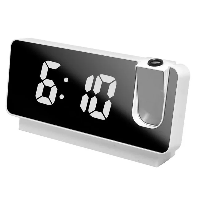 Reloj Despertador Digital con Proyección LED, Dispositivo Electrónico para  Mesilla de Noche del Dormitorio con Radio FM y Proyector de Tiempo -  AliExpress