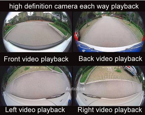 suit original monitor 2012- for Audi A6 bird eye 360 degree camera 3D panoramic view Front rear mirror Surround reverse