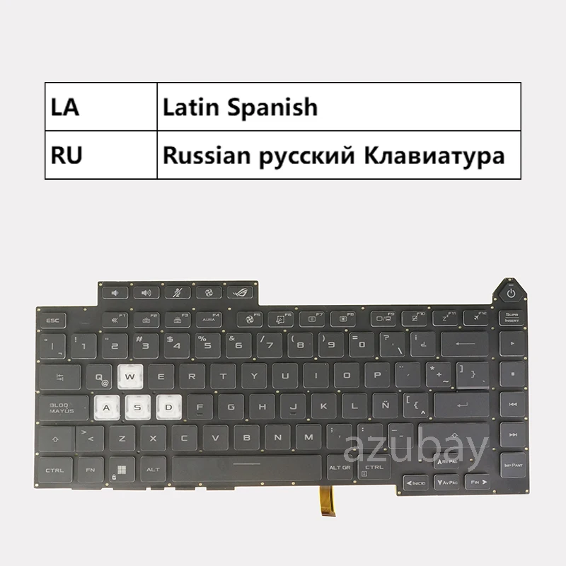 Qwerty-rgb Teclado Retroiluminado para Asus Rog Strix G513rc G513qe G513ie G513qc G513ic G513ih Zonas V202826be3 Russo Latim Espanhol
