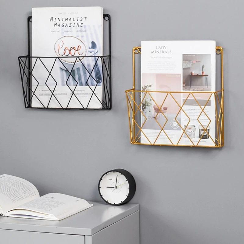 Iron Wire Collection for Case Wall Mount File Holder Metal Magazine Holder Home School Dorm Supplies