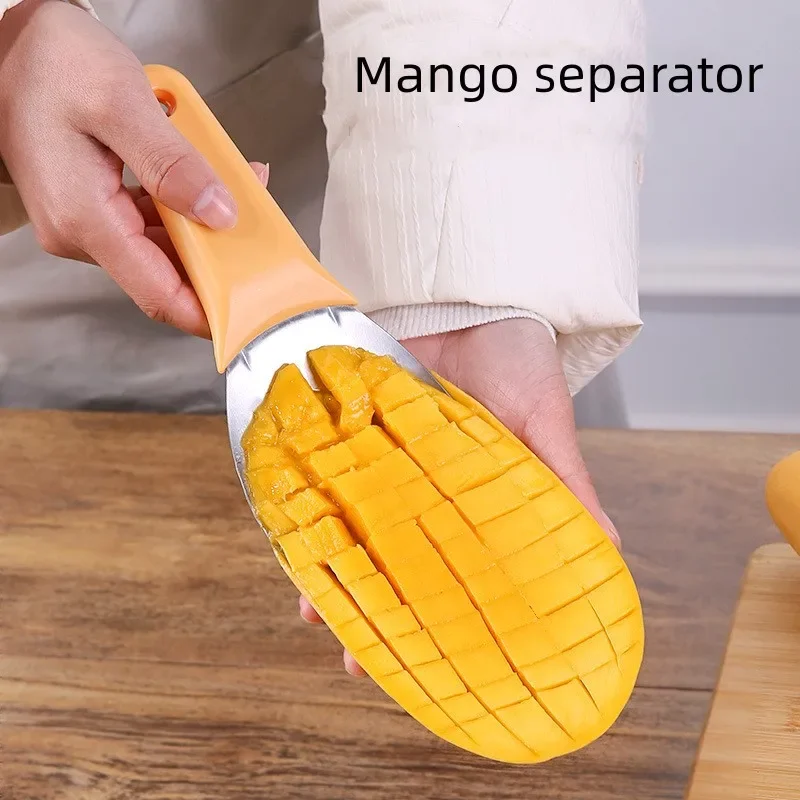 Multifunctional Mango Slicer Fruit Pulp Separator Mango Splitter Cutter Corer Tool Spoon Fruit Spoon Diced for Kitchen Tool