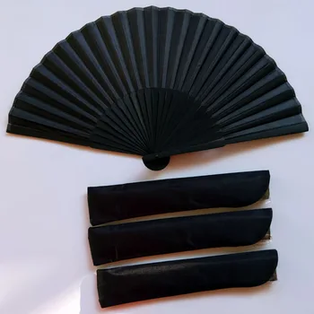Chinese Vintage Black Folding Fan 1