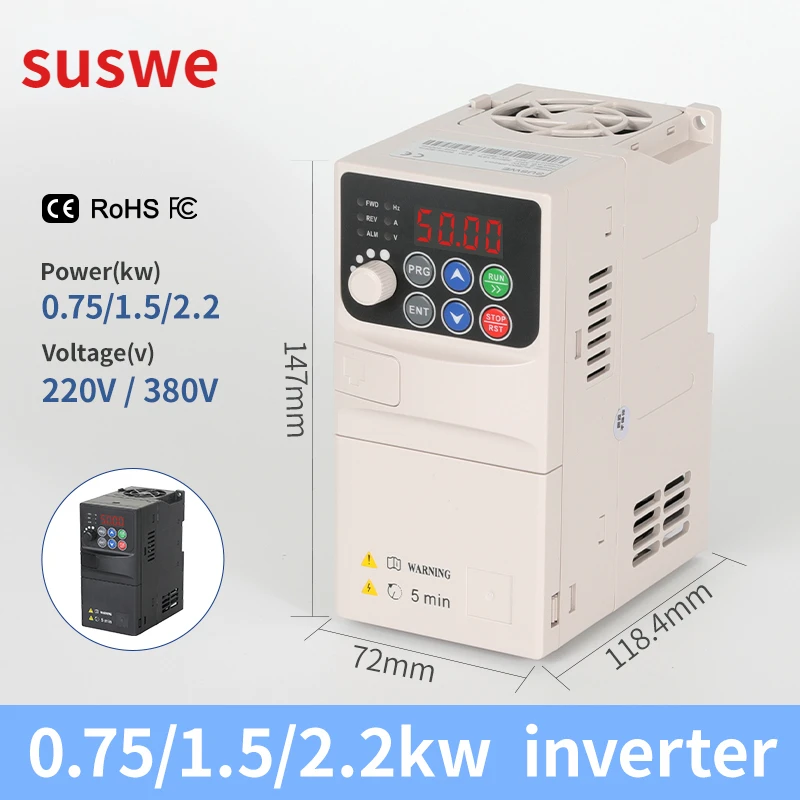 Convertitore Di Frequenza Variabile Vfd Economico Da 220V A 380V Inverter 1.5/2.2/3.7/4/5.5/7.5/Kw Regolatore Di Velocità Del Motore
