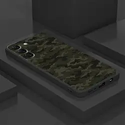 Black Soft Phone Cover Case with Camouflage Pattern - Galaxy A70 (Mix01)