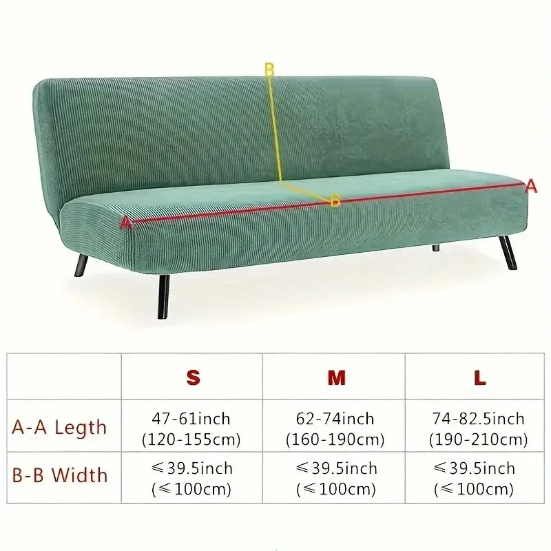 Sofa Cover 1/2/3 Seater Elastic Armless Folding Living Room Stretch Couch Covers Protector