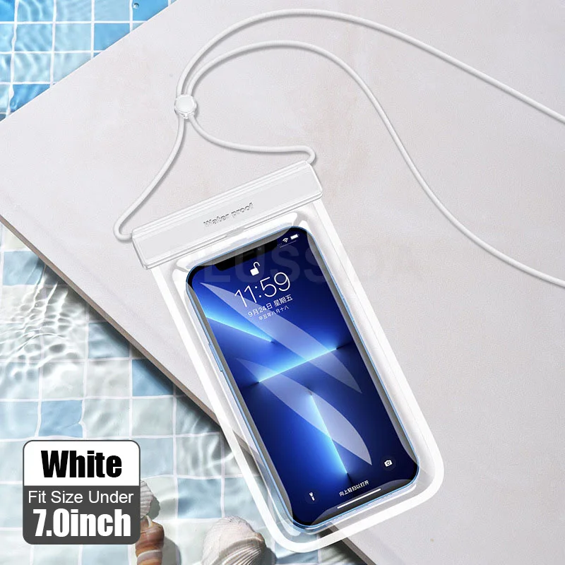 Waterproof Phone Case Under 7.0 inches For iPhone 13 Pro Max Swim Case IPX8 Universal Cover For Huawei Xiaomi Redmi Note Samsung iphone 12 phone case