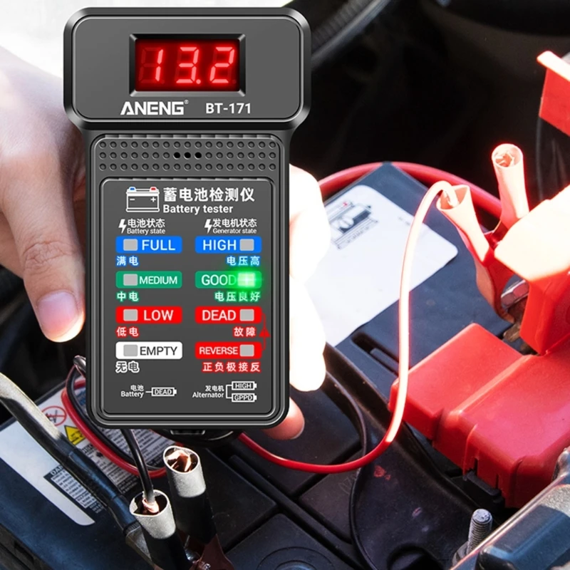 12V Car Battery Tester 100-2000CCA Battery Load Tester Auto Cranking and Charging System Battery Alternator Analyzer