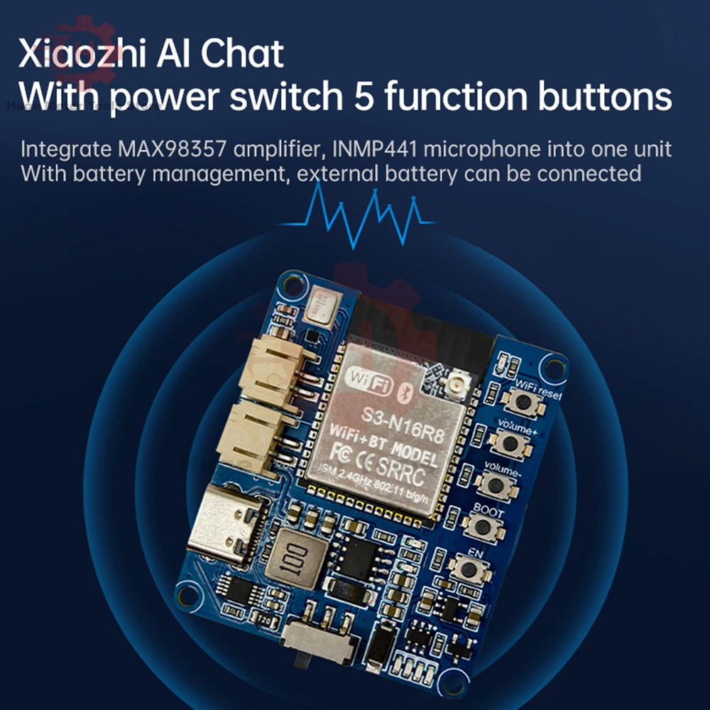 ESP32-S3 Voice Chat Module TP5400 Battery Xiaozhi AI Artificial