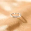 Trumium 2mm Real s925 Sterling Silver Wedding Band Cubic Zirconia Full Eternity Stackable Engagement Rings for Women Girls Gifts 2