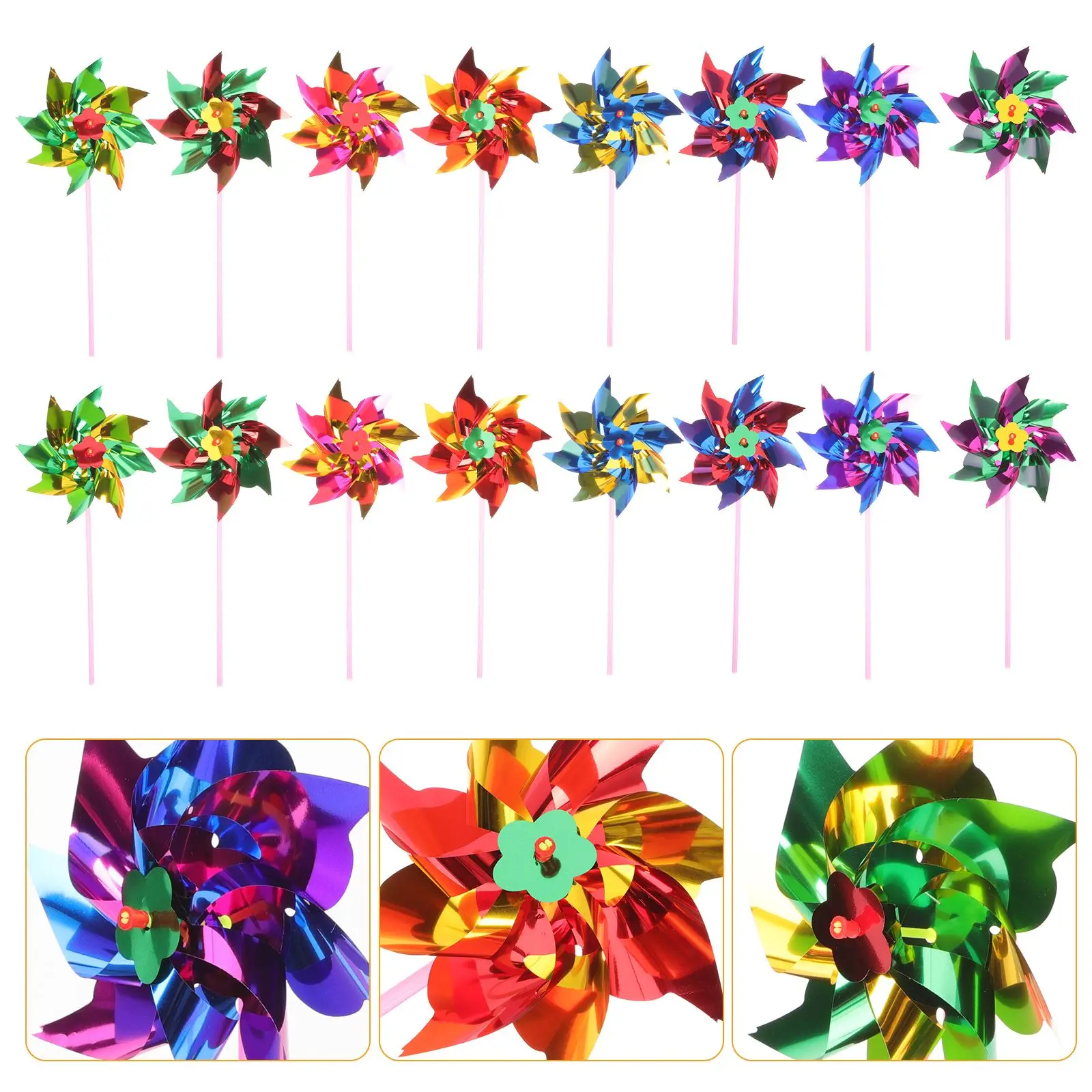Windmill Toys 100Pcs Plastic Windmill Colorful Pinwheel Wind Kids Playing Toy Wind Sculptures Spinners Garden Landscape Decor Mixed Color