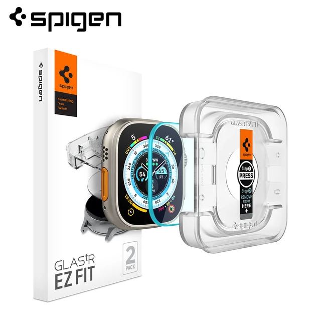 Spigen Apple. tR EZ Apple Watch Ultra (49mm) temperli cam ekran koruyucu  için uygun