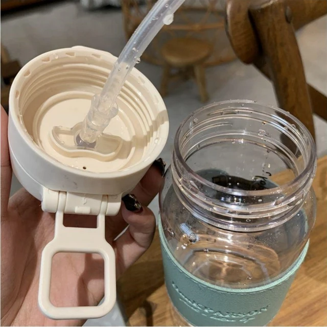 500ml Water Bottle with Straw Portable Clear Leakproof Drinking Bottle Outdoor Travel Office Essential Coffee Tea Water Bottle 6