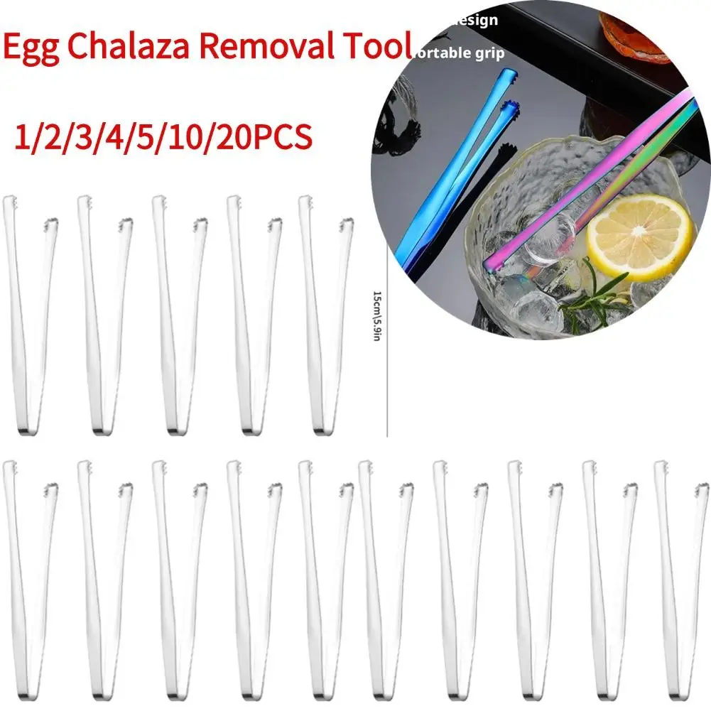 Egg Chalaza Removal Tool Steel et Clamp Egg Shell Remover Eggshell Fragment Removal Tong Cooking Salad Serving