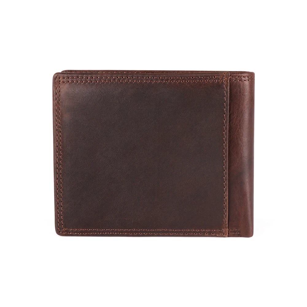 Men's Leather Wallet Crazy Horse Leather Business Retro Horizontal Wallet  RFID Card Wallet For Men Money Wallet
