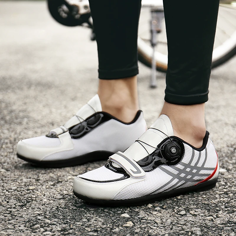 Quick Lacing Women Sport Cycling Race Shoes Breathable Outdoor Men Bicycle Sport Sneakers Rubber Junior Road Cycle Riding Shoes