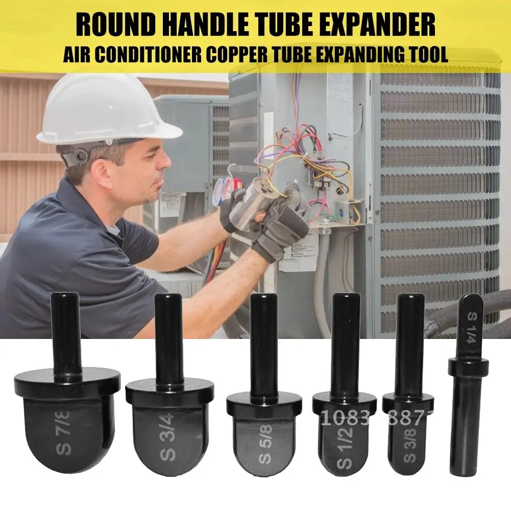 

6pcs Round Handle Tube Expander Air Conditioner Copper Pipe Swaging Tool Install Maintain Repair Maintenance Tool