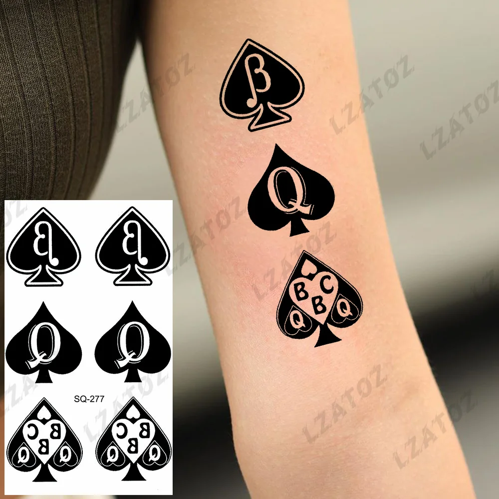 Signification Tatouage As De Pique Femme Faux Tatouages Temporaires De Poker Pour Femmes, Hommes Adultes, Réalistes,  Croix D'ange, Araignée, Lavables À La Main, Sexy - Temporaire Tatouages -  AliExpress