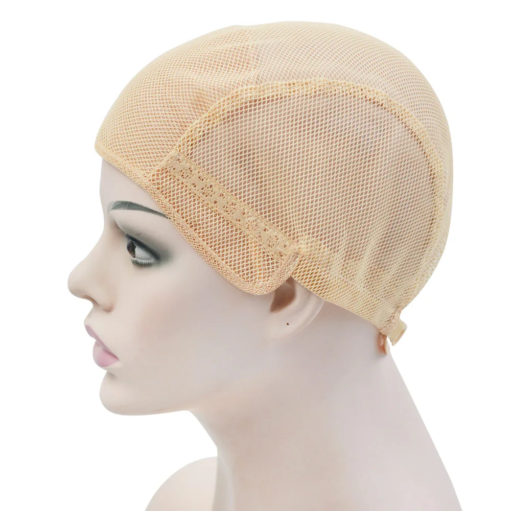 Front Double Lace Wig Caps Stretchable Hairnets M/L Mesh Weaving Caps with Adjustable Straps for Making Wigs 1 Pc