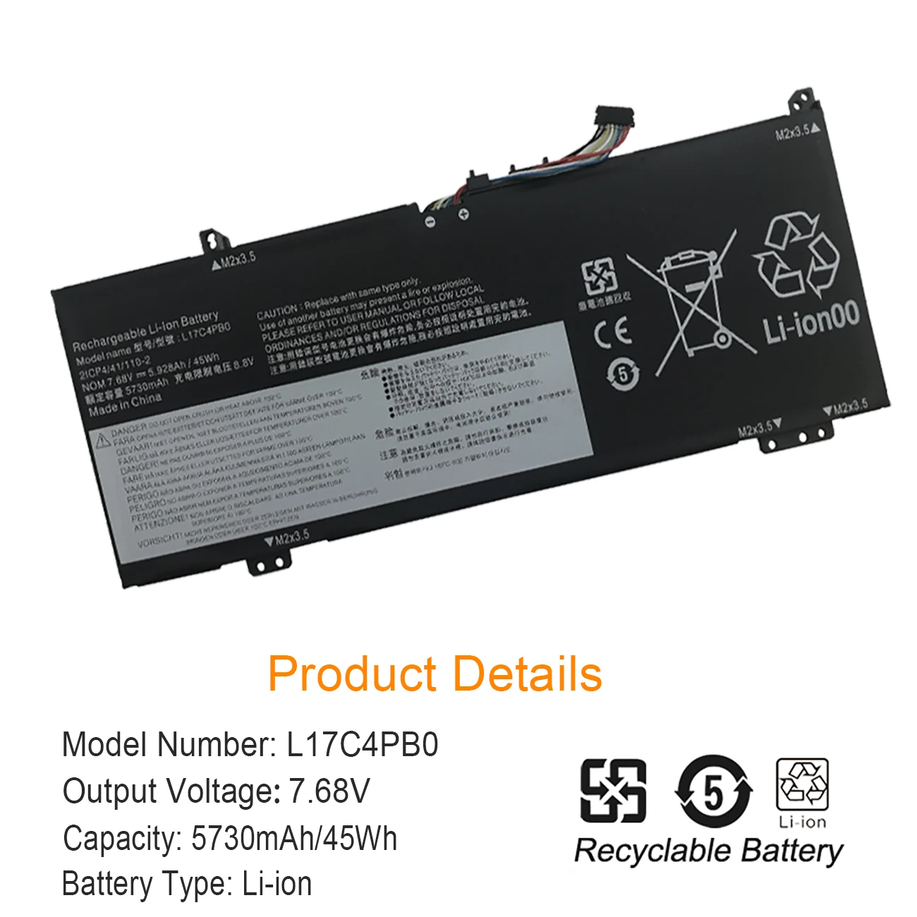 Nobi L17c4pb0 L17m4pb2 Bateria do Portátil para Lenovo Flex 614arr Ideapad 530s-14ikb 15ikb Yoga 530-14ikb 530s-15ikb 530s-151kb - Imagem 6