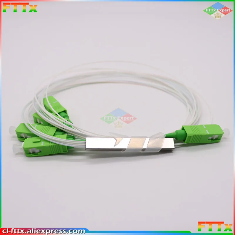 10pcs SC APC PLC 1X4 Splitter Fiber Optical FTTH PLC Splitter with 1X4 Planar Waveguide Type Optical Splitter