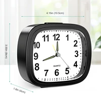 ORIA Silent Alarm Clocks Bedside Non Ticking Battery Powered Table Clocks Luminous Analogue Clock for Heavy Sleepers Travel 4